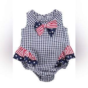 Iris & Ivy Americana Bubble Gingham Romper